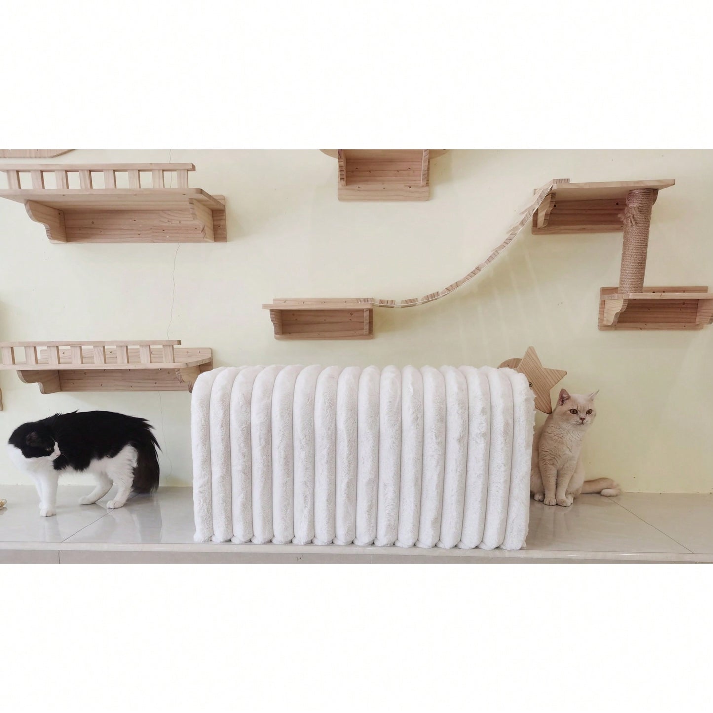 Corduroy Pet Supplies Ottoman Storage Bench Cozy Cat Nest For Living Room Entryway Bedroom