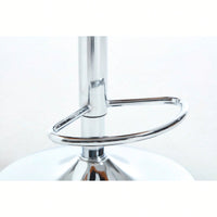 Set Of 2 Adjustable Height Swivel Bar Stools With Chrome Footrest And Base Velvet Upholstery In Grey Easy To Clean