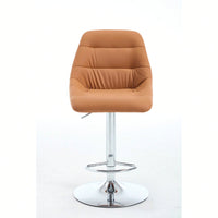 Set Of 2 Adjustable Height Swivel Bar Stools With Chrome Footrest And Base Velvet Upholstery In Grey Easy To Clean