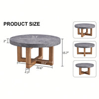 Modern Retro Circular Coffee Table 31.4 Inch Diameter MDF For Living Room Decor