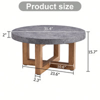 Modern Retro Circular Coffee Table 31.4 Inch Diameter MDF For Living Room Decor