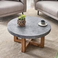 Modern Retro Circular Coffee Table 31.4 Inch Diameter MDF For Living Room Decor