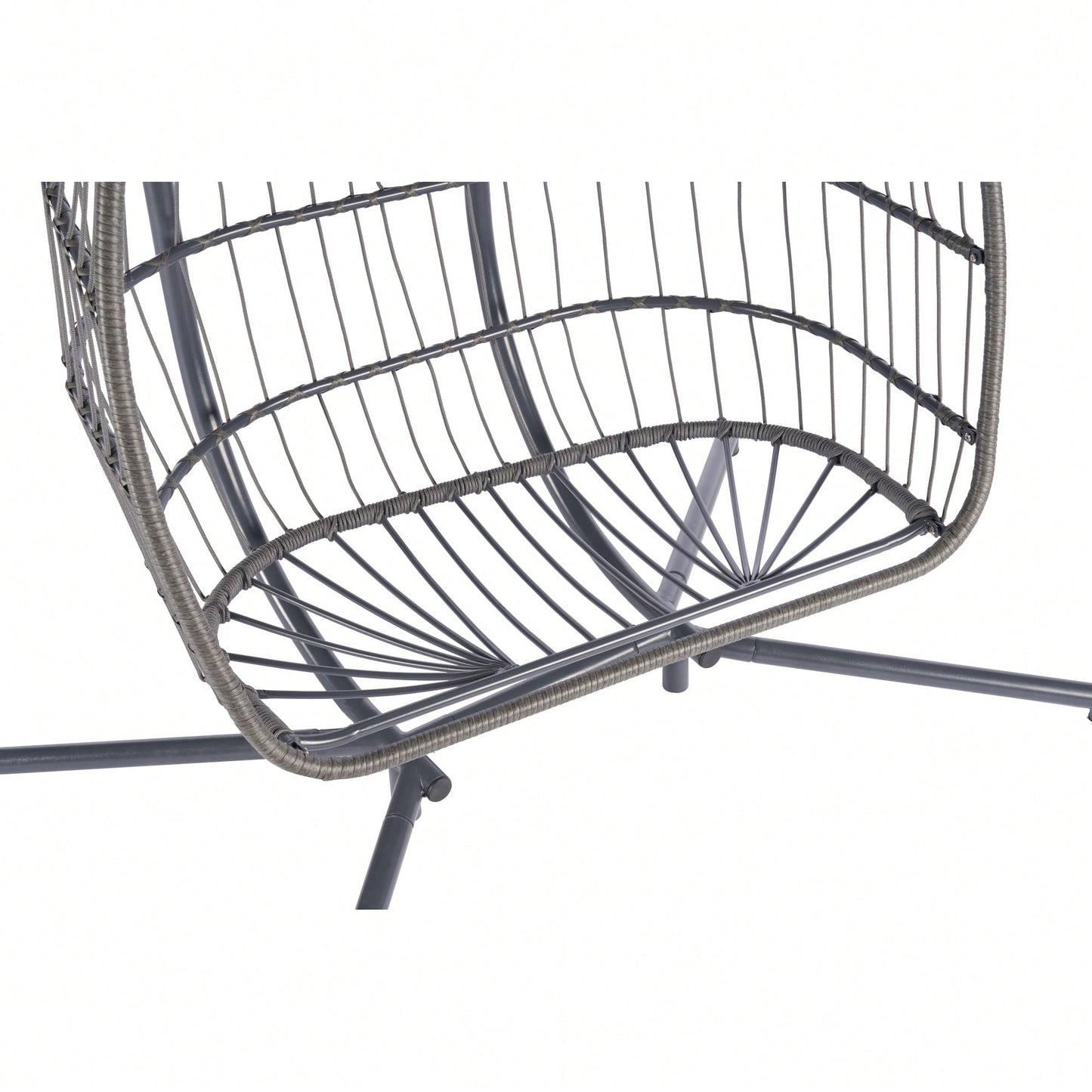 Cozy Two Person Outdoor Rattan Hanging Chair Wicker Egg Swing For Patio Relaxation