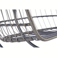 Cozy Two Person Outdoor Rattan Hanging Chair Wicker Egg Swing For Patio Relaxation