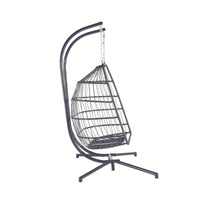 Cozy Two Person Outdoor Rattan Hanging Chair Wicker Egg Swing For Patio Relaxation