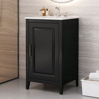 20.3 Inch Black Bathroom Vanity With Sink Soft-Close Door Functional Drawer And Door Shelf