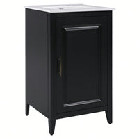 20.3 Inch Black Bathroom Vanity With Sink Soft-Close Door Functional Drawer And Door Shelf