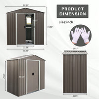 8ft X 4ft Gray Outdoor Metal Storage Shed With Window And Metal Foundation For Garden And Backyard Storage Solutions