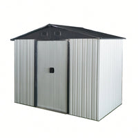 8ft X 4ft Outdoor Metal Storage Shed With Sliding Door For Backyard And Patio Use In Black And White