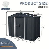 8ft X 4ft Outdoor Metal Storage Shed With Sliding Door For Backyard And Patio Use In Black And White