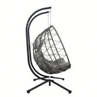 Double Person Wicker Egg Chair With Stand For Indoor Outdoor Swinging Patio Living Room Balcony