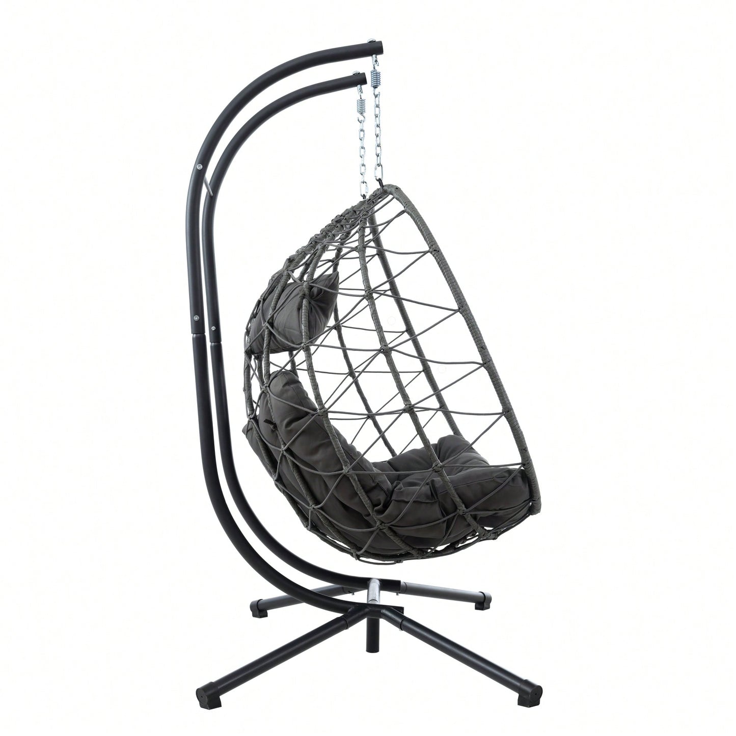 Double Person Wicker Egg Chair With Stand For Indoor Outdoor Swinging Patio Living Room Balcony