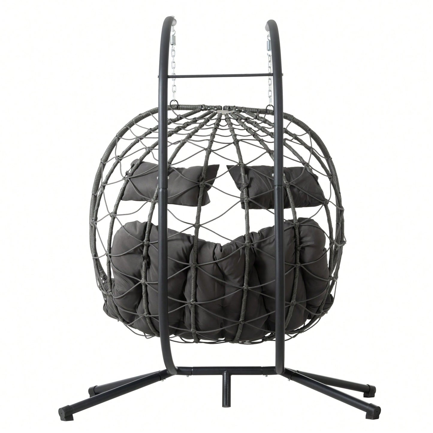 Double Person Wicker Egg Chair With Stand For Indoor Outdoor Swinging Patio Living Room Balcony