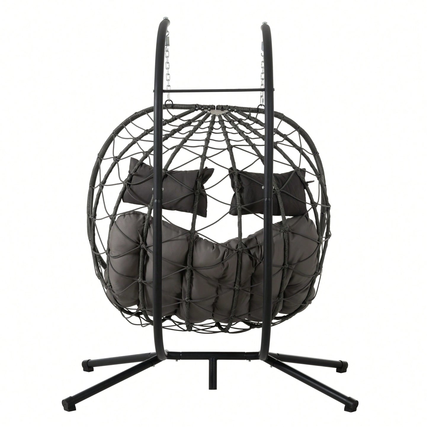 Double Person Wicker Egg Chair With Stand For Indoor Outdoor Swinging Patio Living Room Balcony