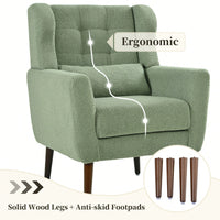 Comfy Teddy Fabric Accent Chair For Living Room And Bedroom Mid Century Lounge Armchair