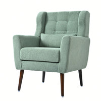 Comfy Teddy Fabric Accent Chair For Living Room And Bedroom Mid Century Lounge Armchair