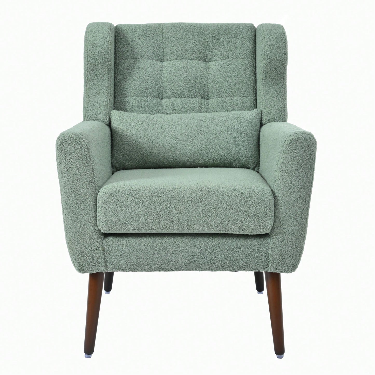 Comfy Teddy Fabric Accent Chair For Living Room And Bedroom Mid Century Lounge Armchair