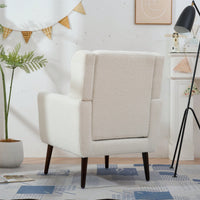 Comfy Teddy Fabric Accent Chair For Living Room And Bedroom Mid Century Lounge Armchair