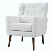 Comfy Teddy Fabric Accent Chair For Living Room And Bedroom Mid Century Lounge Armchair