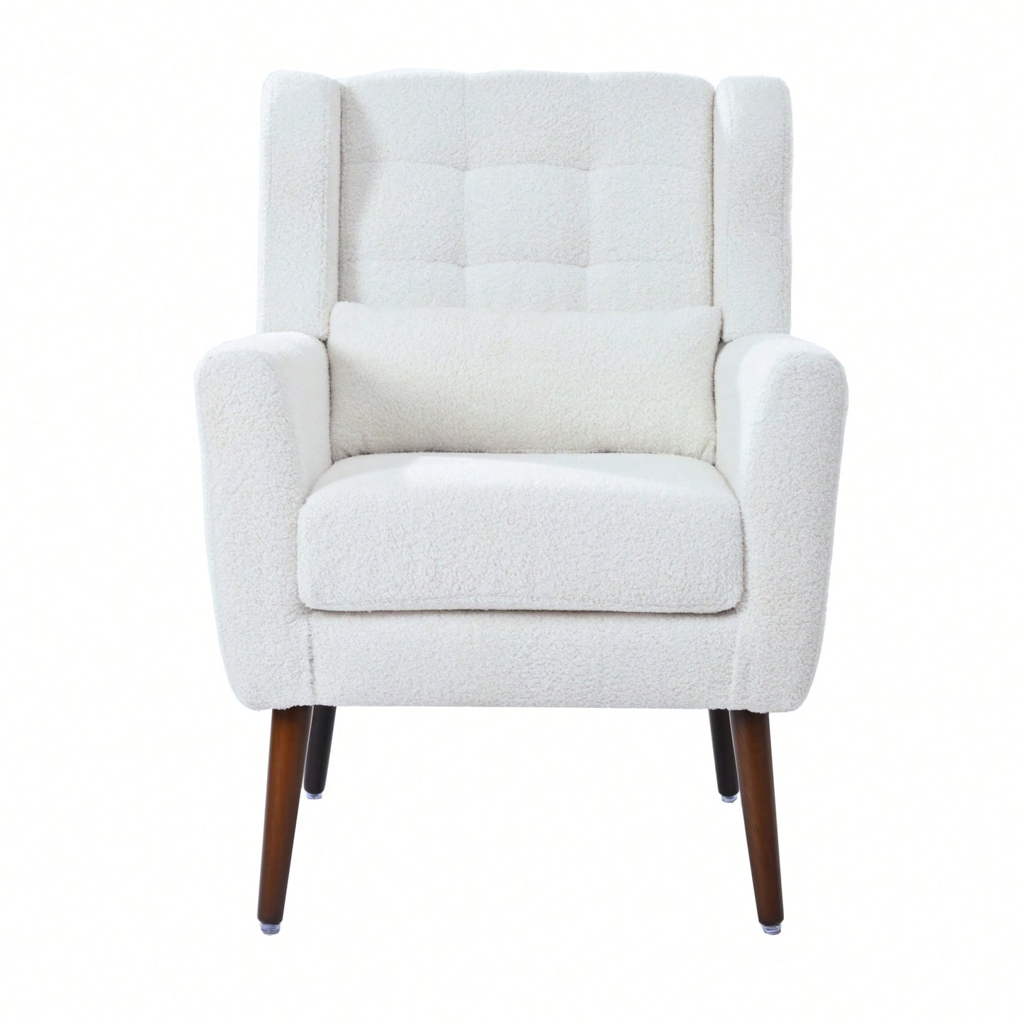 Comfy Teddy Fabric Accent Chair For Living Room And Bedroom Mid Century Lounge Armchair