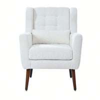 Comfy Teddy Fabric Accent Chair For Living Room And Bedroom Mid Century Lounge Armchair