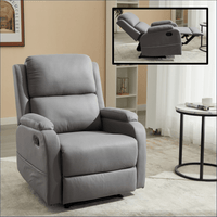 Modern Manual Recliner Sofa Chair For Living Room Office Apartment With Easy-To-Reach Side Button Gray