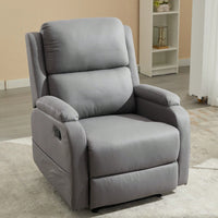 Modern Manual Recliner Sofa Chair For Living Room Office Apartment With Easy-To-Reach Side Button Gray