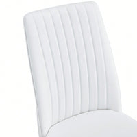 Set Of 6 Modern Faux Leather Dining Chairs With Metal Legs For Kitchen And Dining Room In White