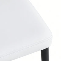 Set Of 6 Modern Faux Leather Dining Chairs With Metal Legs For Kitchen And Dining Room In White