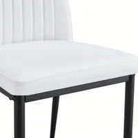 Set Of 6 Modern Faux Leather Dining Chairs With Metal Legs For Kitchen And Dining Room In White