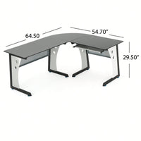 Modern L-Shaped Glass Office Desk For Stylish Workspace Organization