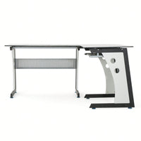 Modern L-Shaped Glass Office Desk For Stylish Workspace Organization