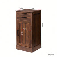 Modular Wine Bar Cabinet With Hutch For Dining Room Storage And Display Brown Walnut