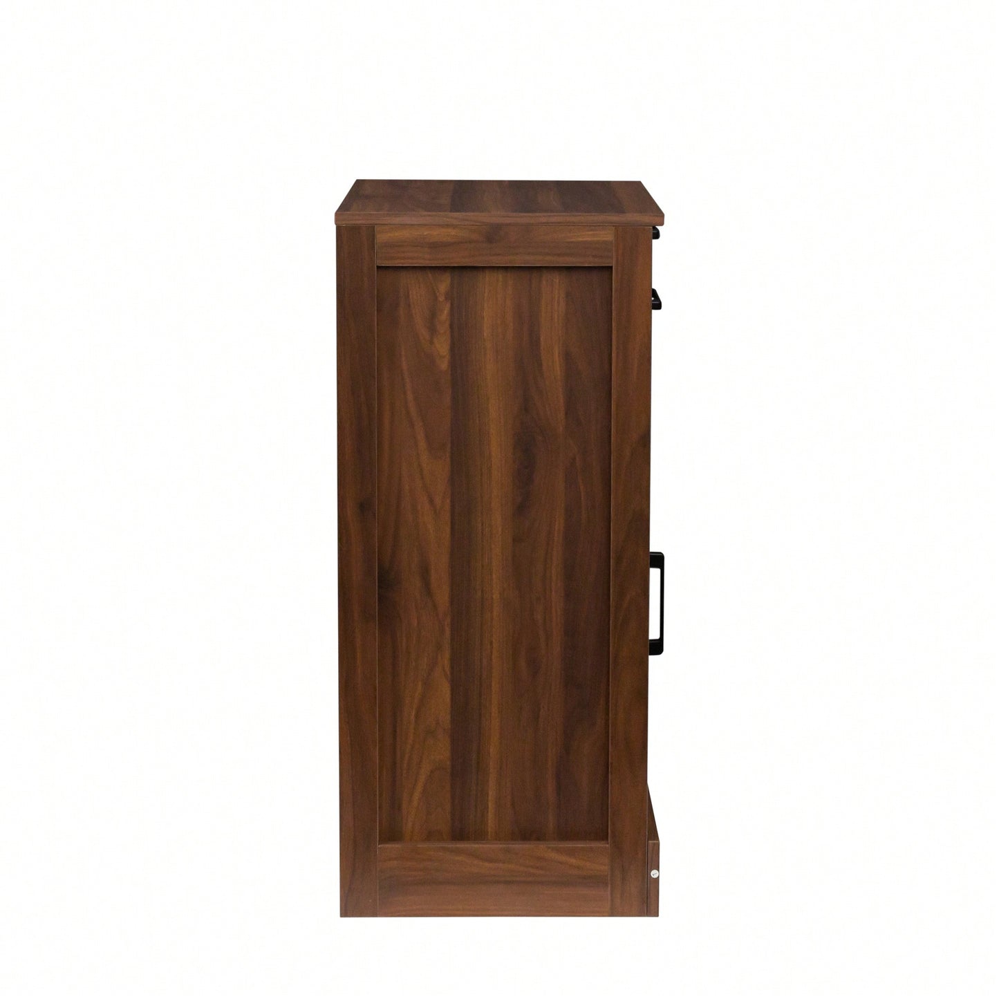 Modular Wine Bar Cabinet With Hutch For Dining Room Storage And Display Brown Walnut