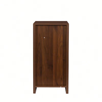 Modular Wine Bar Cabinet With Hutch For Dining Room Storage And Display Brown Walnut