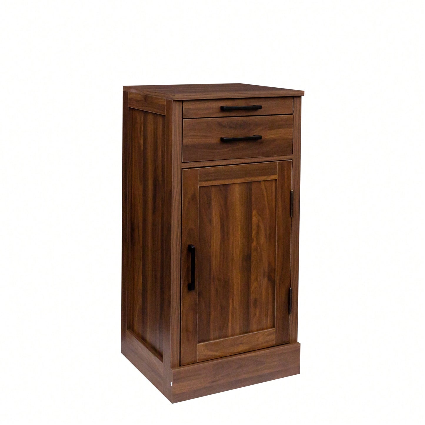 Modular Wine Bar Cabinet With Hutch For Dining Room Storage And Display Brown Walnut