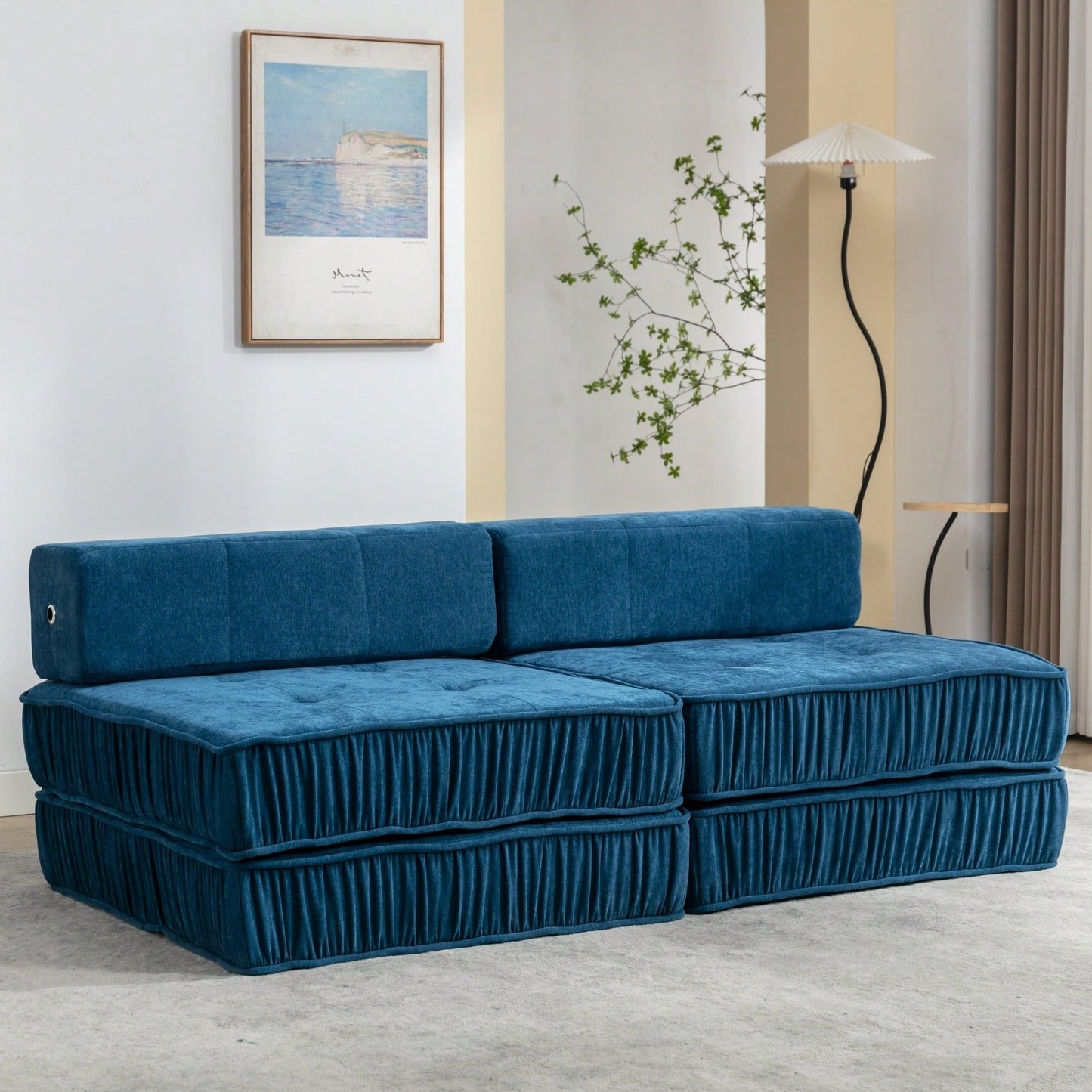 Versatile Folding Sofa Bed Futon Chair for Small Spaces Removable Back Cushion Perfect for Living Room Guest Room Home Office Apartments