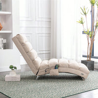 Ergonomic Electric Massage Chaise Lounge With Remote Control And 5 Modes For Indoor Relaxation In Office Living Room Or Bedroom Beige