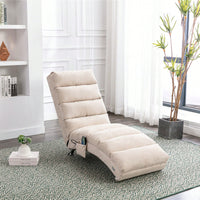 Ergonomic Electric Massage Chaise Lounge With Remote Control And 5 Modes For Indoor Relaxation In Office Living Room Or Bedroom Beige