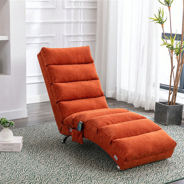 Ergonomic Electric Massage Chaise Lounge With Remote Control And 5 Modes For Indoor Relaxation In Office Living Room Or Bedroom Beige