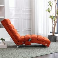 Ergonomic Electric Massage Chaise Lounge With Remote Control And 5 Modes For Indoor Relaxation In Office Living Room Or Bedroom Beige
