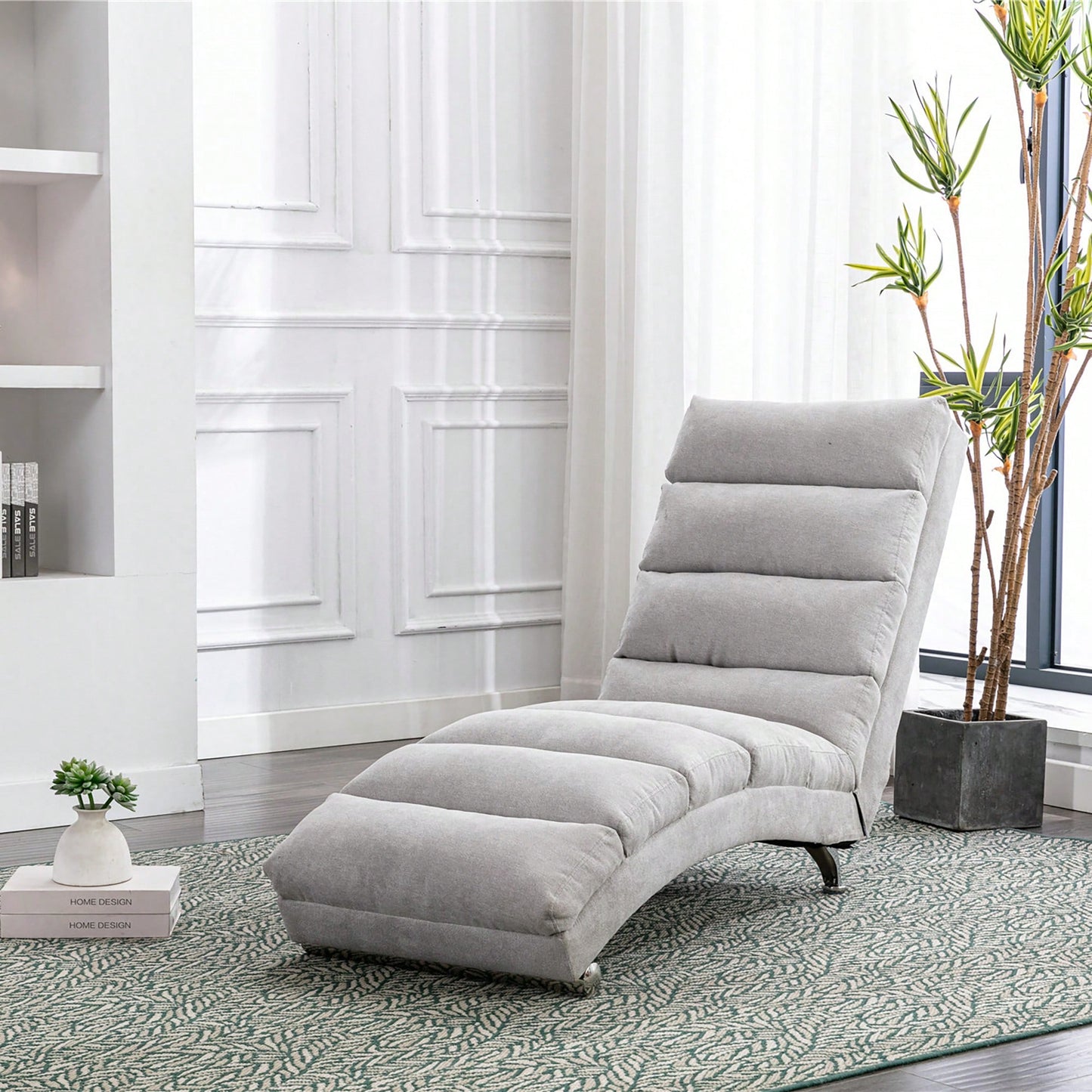 Ergonomic Electric Massage Chaise Lounge With Remote Control And 5 Modes For Indoor Relaxation In Office Living Room Or Bedroom Beige