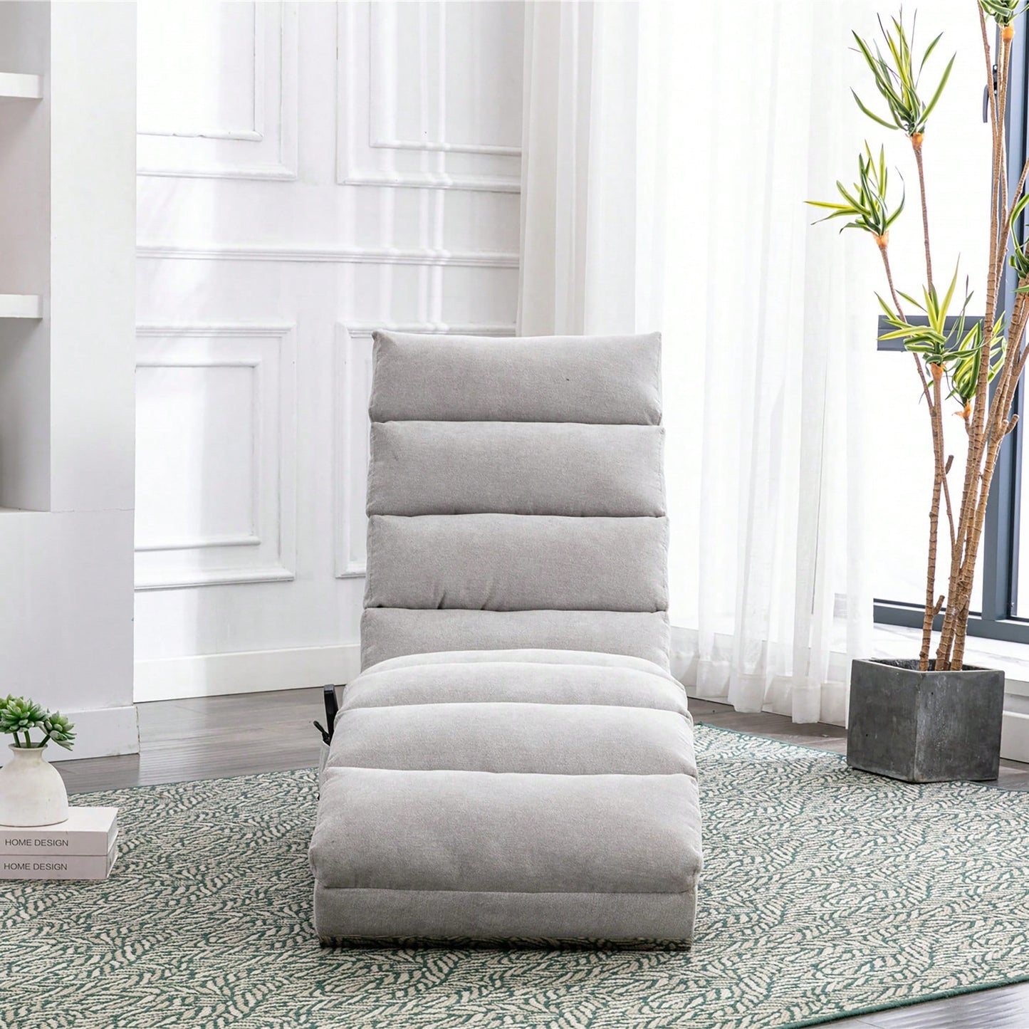 Ergonomic Electric Massage Chaise Lounge With Remote Control And 5 Modes For Indoor Relaxation In Office Living Room Or Bedroom Beige