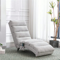 Ergonomic Electric Massage Chaise Lounge With Remote Control And 5 Modes For Indoor Relaxation In Office Living Room Or Bedroom Beige