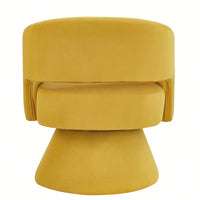 Velvet Swivel Barrel Chair With Open Backrest 360 Degree Comfy Accent Chair For Living Room And Bedroom Yellow