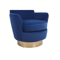 Comfy Swivel Barrel Chair With Gold Stainless Steel Base For Living Room And Bedroom Reading Chair In Brownish Red