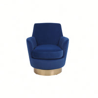 Comfy Swivel Barrel Chair With Gold Stainless Steel Base For Living Room And Bedroom Reading Chair In Brownish Red