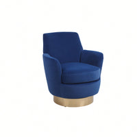 Comfy Swivel Barrel Chair With Gold Stainless Steel Base For Living Room And Bedroom Reading Chair In Brownish Red