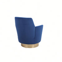 Comfy Swivel Barrel Chair With Gold Stainless Steel Base For Living Room And Bedroom Reading Chair In Brownish Red