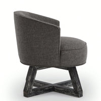 360° Swivel Lounge Chair With Cross-Shaped Wooden Base And Solid Wood Legs For Living Room Bedroom Office Beige